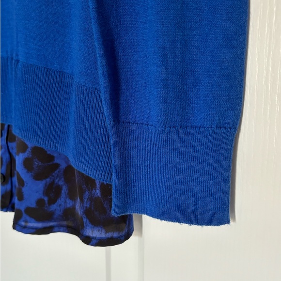 MICHAEL Michael Kors Blue Sweater with Leopard Print - Picture 5 of 7